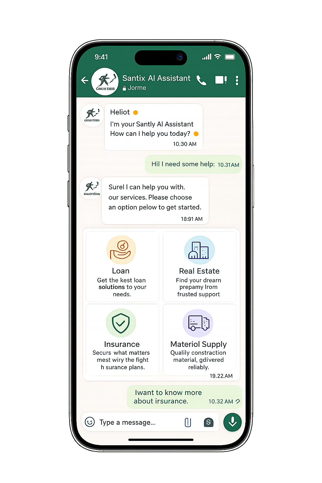 WhatsApp AI Assistant Mockup